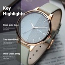 Titan Women's Precision Simplicity Watch: Green Gradient Dial with Leather Strap