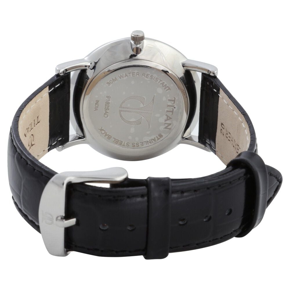 Titan Classic White Dial Analog with Date Leather Strap watch for Men