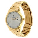 Titan Quartz Analog with Day and Date Silver Round Dial Golden Stainless Steel Strap Watch For Men
