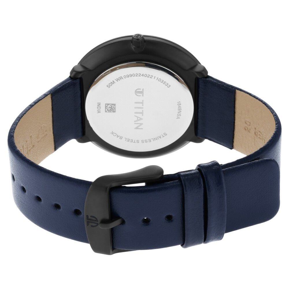 Titan Minimals White Dial Analog with Date Leather Strap watch for Men