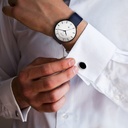 Titan Minimals White Dial Analog with Date Leather Strap watch for Men
