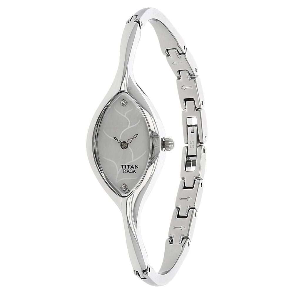 Titan Quartz Analog Mother of Pearl Dial Metal Strap Watch for Women
