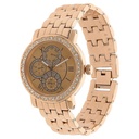 Titan Quartz Analog with Day and Date Rose Gold Dial Metal Strap Watch for Women