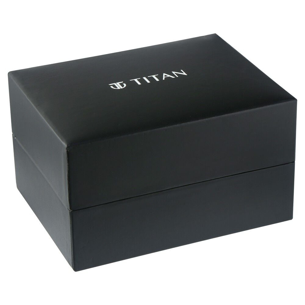 Titan Purple Stackables Quartz Analog Black Dial Two Toned Stainless Steel Strap Watch For Women