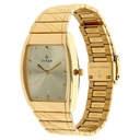 Titan Rectangle Champagne Dial Analog with Date Stainless Steel Strap watch for Men
