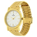 Titan Quartz Analog Silver Dial Golden Stainless Steel Strap Watch For Men