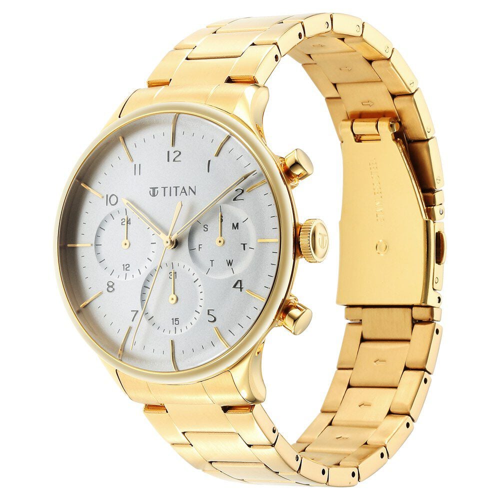 Titan Urban Magic Silver Dial Quartz Multifunction Stainless Steel Strap watch for Men