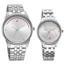Fastrack Mixmatched Quartz Analog Silver Dial Silver Stainless Steel Strap Watch for Couple