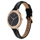 Fastrack Stunners X Quartz Analog Black Dial Leather Strap Watch For Girls
