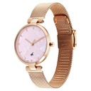 Fastrack Stunners X Quartz Analog Pink Mother Of Pearl Dial Stainless Steel Strap Watch For Girls