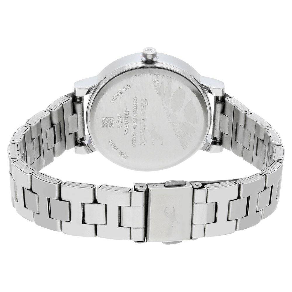 Fastrack Fundamentals Quartz Analog Blue Dial Stainless Steel Strap Watch for Girls