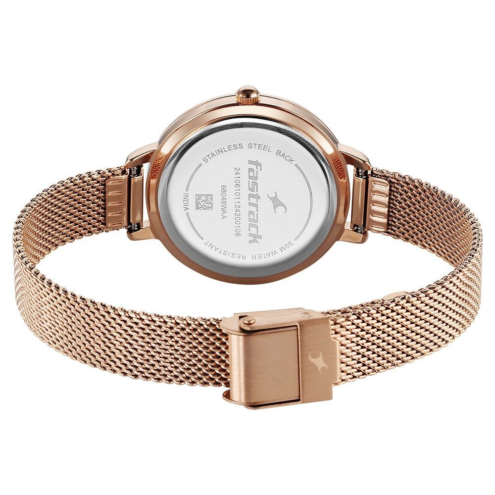 Fastrack Stunners X Quartz Analog Green Dial Stainless Steel Strap Watch For Girls