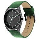 Fastrack After Dark Black Dial Green Leather Strap Watch for Guys