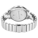 Fastrack Cerame Quartz Multifunction Silver Dial With Silver Color Steel & Ceramic Strap Watch For Girls
