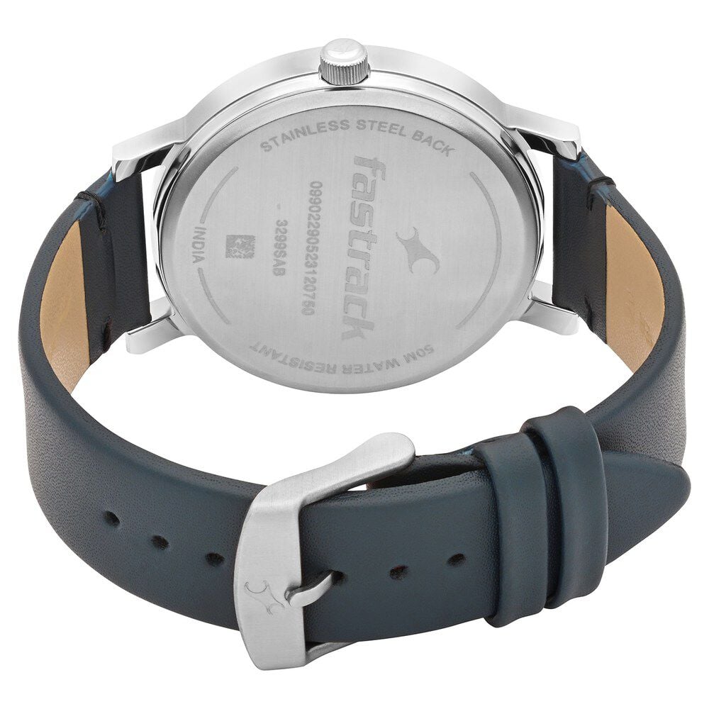 Fastrack Crush Quartz Analog Black Dial Leather Strap Watch for Guys