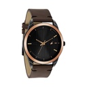 Fastrack Stunners Quartz Analog Black dial Leather Strap Watch for Guys