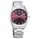 Fastrack Stunners X Quartz Analog Maroon Dial Stainless Steel Strap Watch For Guys