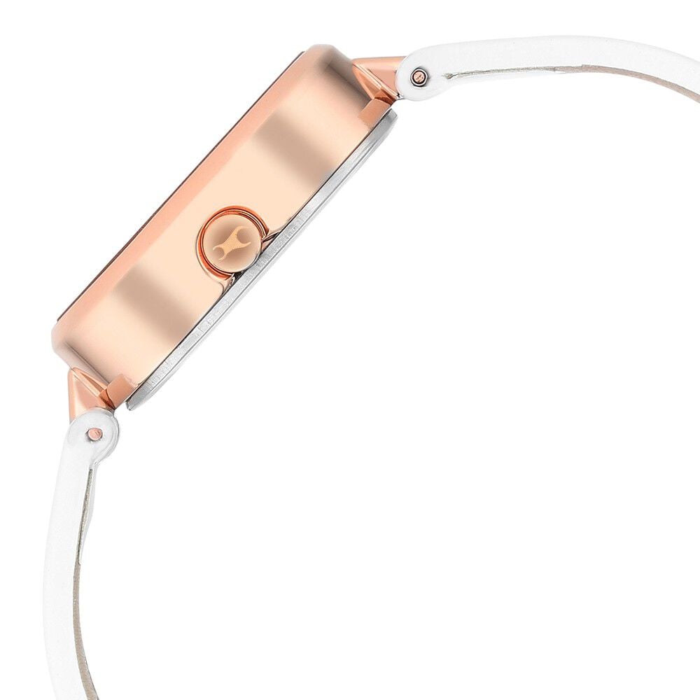 Fastrack Uptown Retreat Quartz Analog Pink Dial Leather Strap Watch for Girls