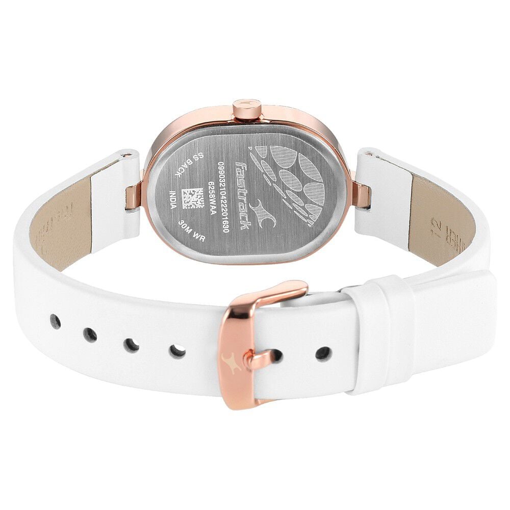 Fastrack Uptown Retreat Quartz Analog Pink Dial Leather Strap Watch for Girls
