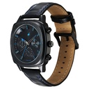 Fastrack Kronos Chronograph Black Dial Black Leather Strap Watch For Guys