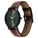 Fastrack Stunners X Quartz Analog Green Dial Leather Strap Watch For Guys