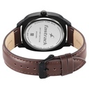 Fastrack Stunners X Quartz Analog Black Dial Leather Strap Watch For Guys