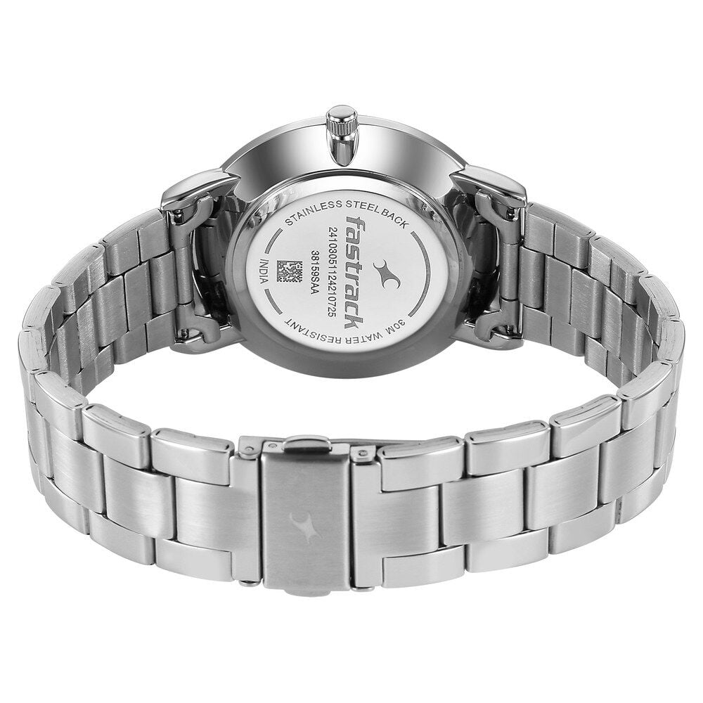Fastrack Stunners X Quartz Analog Green Dial Stainless Steel Strap Watch For Guys