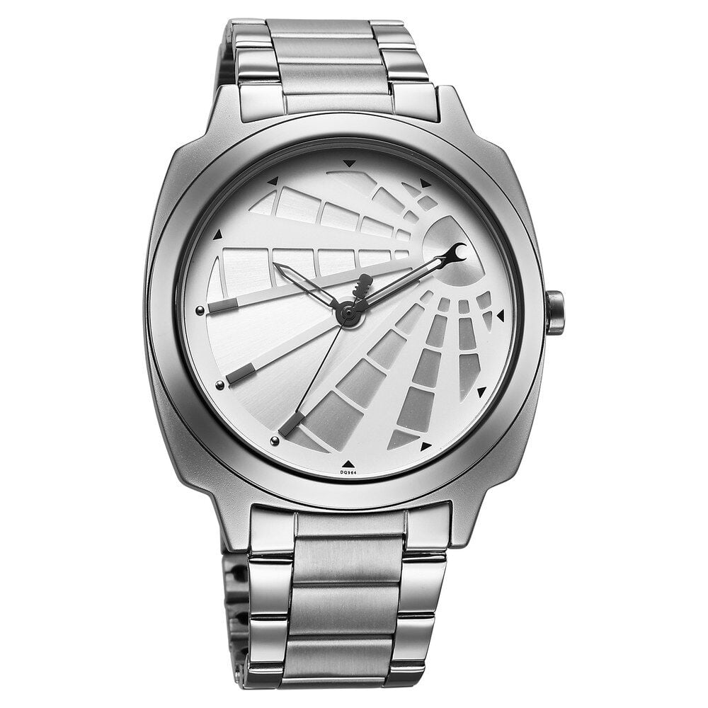 Fastrack Groove Quartz Analog Silver Dial Guys Stainless Steel Watch