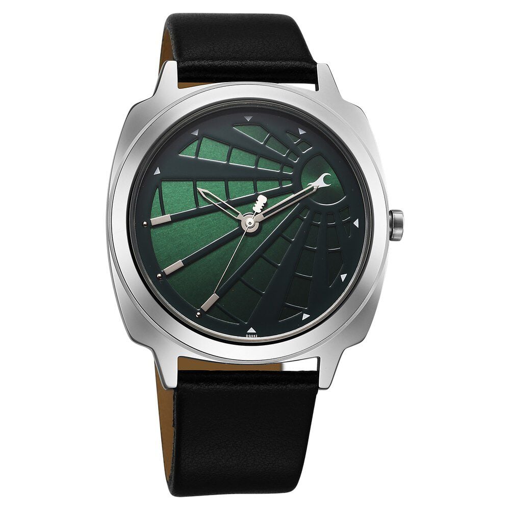 Fastrack Groove Quartz Analog Green Dial Guys Leather Watch