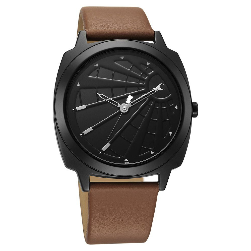 Fastrack Groove Quartz Analog Black Dial Guys Leather Watch