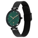 Fastrack Stunners X Quartz Analog Green Mother Of Pearl Dial Stainless Steel Strap Watch For Girls