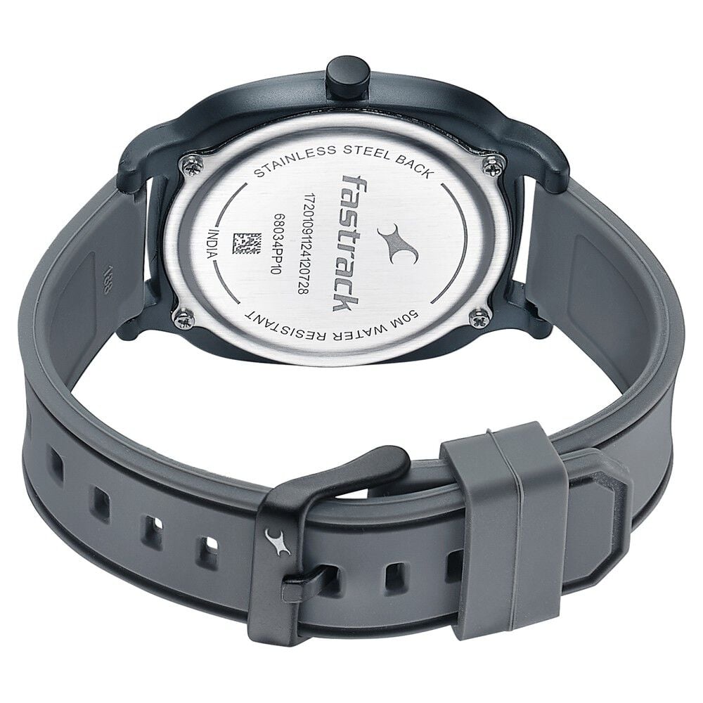 Fastrack Hype Retro Aracde Quartz Analog Unisex Watch With Black Dial Grey Silicone Strap Watch For Unisex