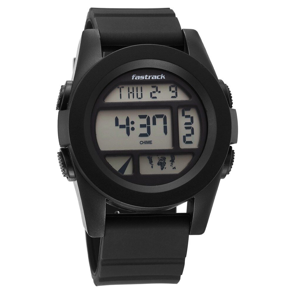 Fastrack StreetStyle Digital Black Dial Black Silicone Strap Watch For Guys