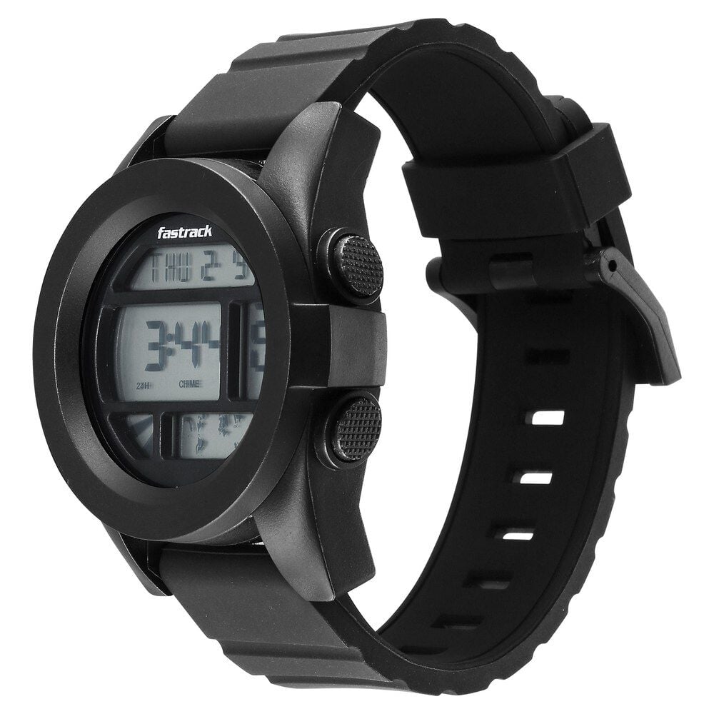 Fastrack StreetStyle Digital Black Dial Black Silicone Strap Watch For Guys