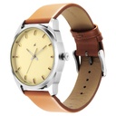 Fastrack After Dark Beige Dial Leather Strap Watch for Guys