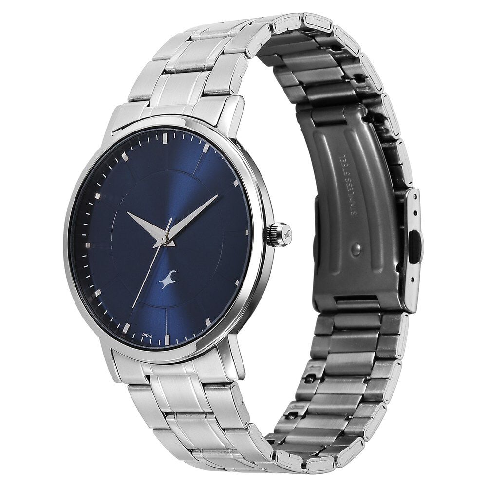 Fastrack Stunners X Quartz Analog Blue Dial Stainless Steel Strap Watch For Guys
