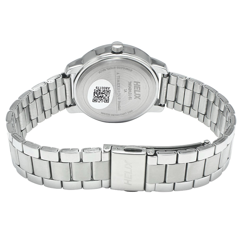 Helix By Timex Silver Round Analog Brass Watch Women -TW048HL01