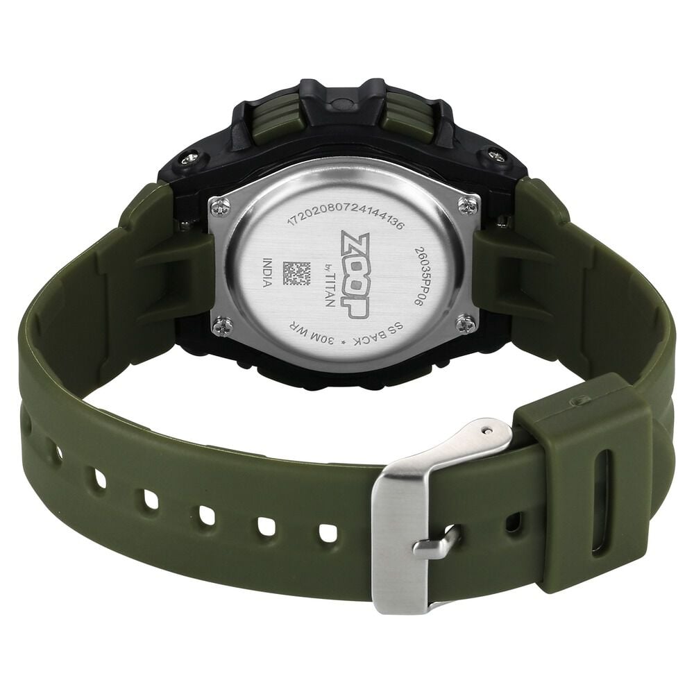 Zoop Pop Colour Digital Black Dial Green Plastic Strap Watch For Kids