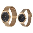Sonata Modern Bandhan Quartz Analog Black Dial Rose Gold Stainless Steel Strap Watch For Couple