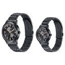 Sonata Wedding Edit Quartz Analog Black Dial Stainless Steel Strap Watch For Pair