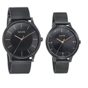 Sonata Modern Bandhan Quartz Analog Black Dial Black Stainless Steel Strap Watch For Couple