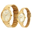 Sonata Pair Quartz Analog Champagne Dial Stainless Steel Strap Watch for Couple