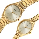 Sonata Pair Quartz Analog Champagne Dial Stainless Steel Strap Watch for Couple