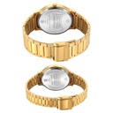 Sonata Pair Quartz Analog Champagne Dial Stainless Steel Strap Watch for Couple