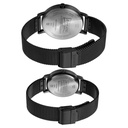 Sonata Quartz Analog with Date Black Dial Metal Strap Watch for Couple