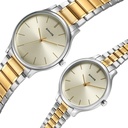 Sonata Pair Quartz Analog Champagne Dial Stainless Steel Strap Watch for Couple
