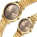 Sonata Alloy Pairs Quartz Analog Brown Stainless Steel Strap for Couple