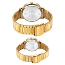 Sonata Alloy Pairs Quartz Analog Brown Stainless Steel Strap for Couple