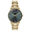 Sonata Quartz Analog Green Dial Golden Stainless Steel Strap Watch For Men