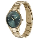 Sonata Quartz Analog Green Dial Golden Stainless Steel Strap Watch For Men